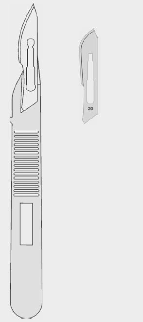 Скальпель одноразовий стерильний фігура 20, 10 шт./пак.Бренд: Zepf (Зепф).